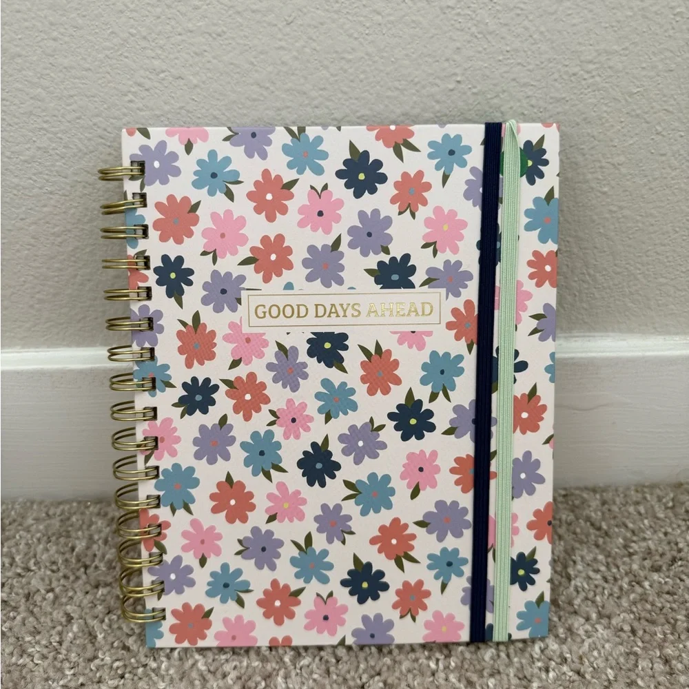 Floral Spiral Notebook with Gold Accents